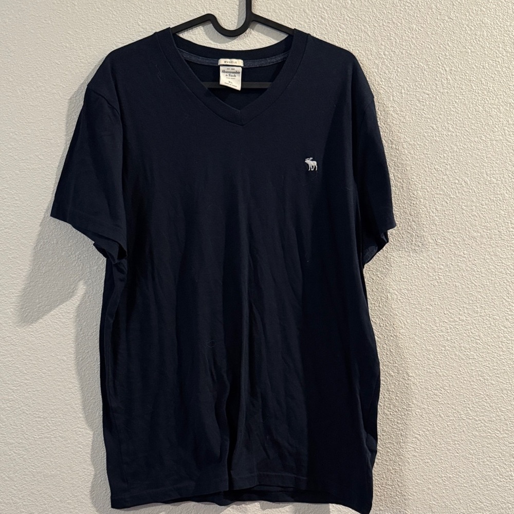 Abercrombie & Fitch Dark Blue V-Neck Tee